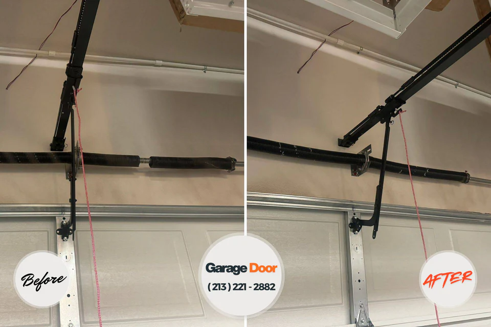 Before and after: garage door repair Weyers Cave, VA